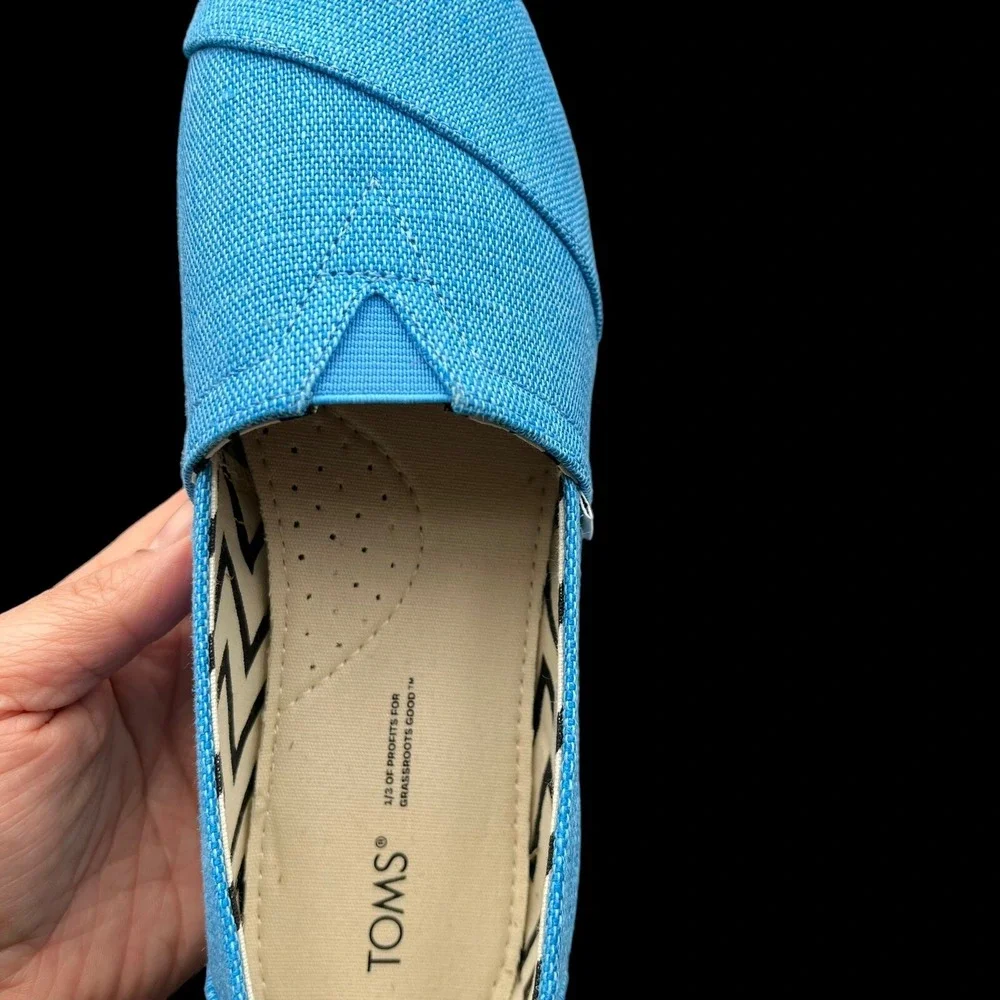 Toms Alpargata Women's Slip on Casual Shoes‎ Size 8 Blue Lightweight Comfort